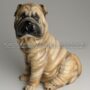 CANE-SHAR-PEI-MEDIO-SEDUTO-IN-CERAMICA-COLORATA-ANIMALI-ARREDO-CASA-152894909263