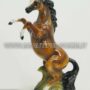 CAVALLO-SU-2-ZAMPE-IN-CERAMICA-MARRONE-LEONE-PUMA-PANTERA-ARREDO-CASA-162880946893