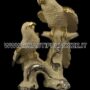 COPPIA-PAPPAGALLI-IN-CERAMICA-CREMA-E-ORO-CON-CRISTALLI-SWAROVSKI-UCCELLI-152882843993