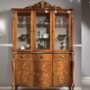 CRISTALLIERA-CREDENZA-MADIA-VETRINA-3-ANTE-IN-LEGNO-NOCE-E-ORO-163172431773