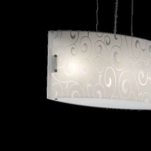 FREMONT SOSPENSIONE MEDIA IN VETRO ACIDATO E SERIGRATO 3 LUCI X 60W