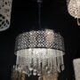 LAMPADARIO-SOSPENSIONE-8-LUCI-STRUTTURA-CROMO-LUCIDO-PENDAGLI-CRISTALLO-SWAROVSK-162708699423
