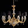 LAMPADARIO-SOSPENSIONE-IN-CERAMICA-CON-ROSE-E-CRISTALLI-E-PARALUME-NERO-8-LUCI-152036858443
