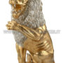 LEONE-IN-CERAMICA-FOGLIA-ORO-E-ARGENTO-CON-OCCHI-IN-CRISTALLO-ARREDO-CASA-162866694723