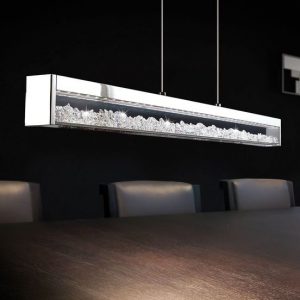 LIZA LAMPADARIO SOSPENSIONE IN ACCIAIO CROMO E CRISTALLI 32W LED