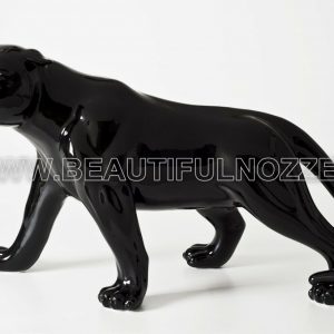 PANTERA SAVANA IN CERAMICA NERA ANIMALI ARREDO CASA