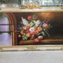 QUADRO-IN-LEGNO-AVORIO-E-FOGLIA-ORO-CON-CRISTALLI-DECORO-FIORI-ARREDO-CASA-152580744283