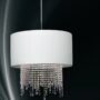 1060-LAMPADARIO-GRANDE-IN-TESSUTO-PONGE-BIANCO-E-PENDAGLI-IN-CRISTALLO-1-LUCE-162708756604