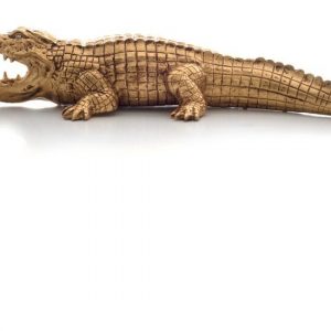 COCCODRILLO MAXI IN ORO CRISTALLI ANIMALI ARREDO CASA SOGG. SALOTTO