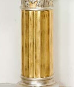 COLONNA REGALE IN CERAMICA FOGLIA ORO ARGENTO ARREDO CASA SCULTURA