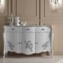 CREDENZA-CON-3-ANTE-E-3-CASSETTI-IN-LEGNO-BIANCO-E-FOGLIA-ARGENTO-MADIA-163179370104