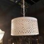 LAMPADARIO-SOSPENSIONE-6-LUCI-STRUTTURA-BIANCO-LACCATO-CON-PENDAGLI-SWAROVSKI-162708714354