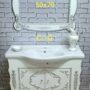 MOBILE-BAGNO-COMPLETO-LAVABO-E-SPECCHIO-LEGNO-BIANCO-E-ARGENTO-CON-CRISTALLI-153679999364