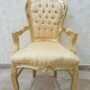 POLTRONA-SEDIA-CON-BRACCIOLI-IN-LEGNO-FOGLIA-ORO-STOFFA-CON-CRISTALLI-162190391184