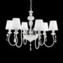 WHITE-LAMPADARIO-IN-METALLO-SMALTATO-BIANCO-SATINATO-PARALUMI-IN-PVC-6-LUCI-162737283854