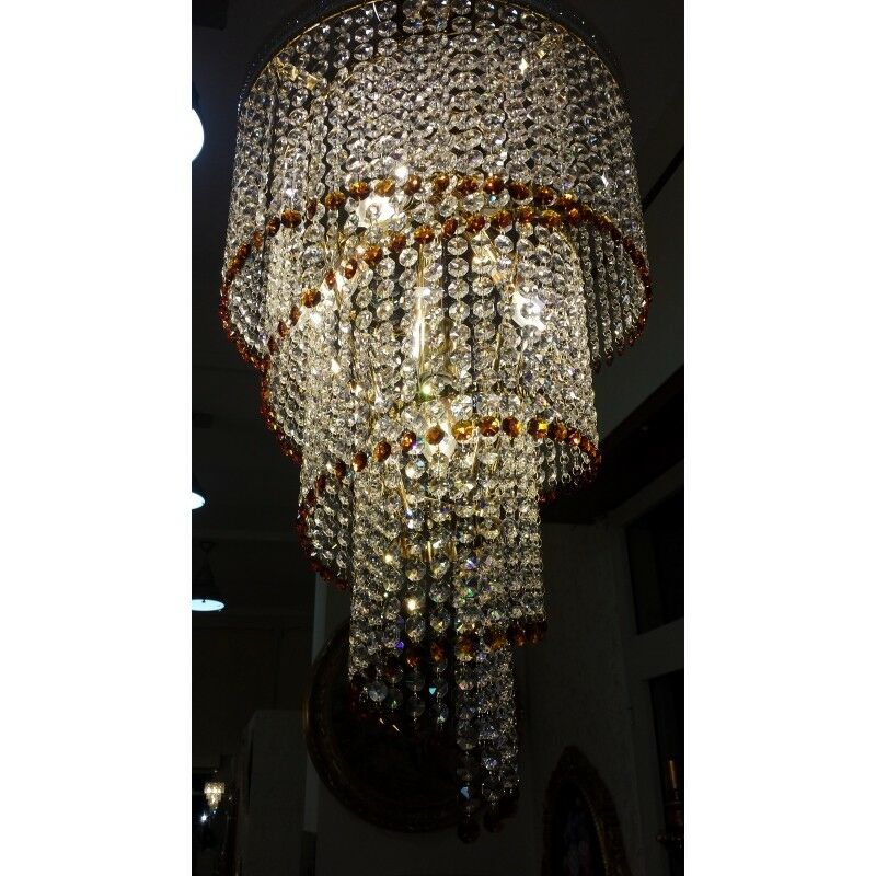 1200-LAMPADARIO-SOSPENSIONE-IN-METALLO-ORO-O-CROMO-E-VORTICE-DI-CRISTALLI-1-LUCE-163330362785-2