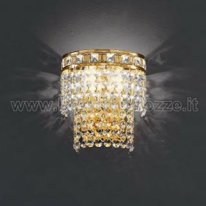 APPLIQUE AMSTERDAM CON CRISTALLI TRASPARENTI STRUTTURA ORO/CROMO 3 LUCI