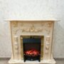 CAMINETTO-ELETTRICO-AVORIO-ORO-CON-STUFA-RISCALDANTE-E-FIAMMA-EFFETTO-OTTICO-162589572375