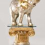 COLONNA-SANDUZ-ELEFANTE-AFRICANO-CERAMICA-FOGLIA-ORO-ARGENTO-STATUA-SCULTURA-152199363645