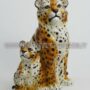 COPPIA-LEOPARDI-IN-CERAMICA-COLORATA-CON-MACCHIE-PANTERA-LEONE-PUMA-ARREDO-CASA-152888307805