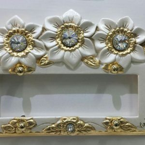 COPRI INTERRUTTORI 7 PULSANTI VIA VENETO CRISTALLI CERAMICA ORO ARREDO CASA