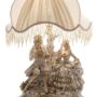 LAMPADA-COPPIA-PORTILE-MEDIA-CON-FIORI-DECORO-AVORIO-FOGLIA-ORO-1-LUCE-162155455745