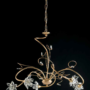 LAMPADARIO-A-5-LUCI-IN-FUSIONE-ORO-CON-GOCCIA-E-FIORI-IN-CRISTALLO-163645190745