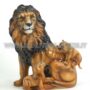 LEONE-CON-CUCCIOLI-IN-CERAMICA-COLORATI-ANIMALI-PANTERA-LEONE-ARREDO-CASA-152887320415