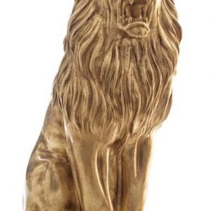 LEONE RUGGENTE SOMBA IN ORO CERAMICA CRISTALLI ANIMALI ARREDO CASA SOGG. SALOTTO