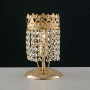 LUMETTO LUME LAMPADA DA COMODINO IN FUSIONE BAGNO ORO CON CRISTALLI 1 LUCE