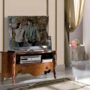 MOBILE-BASSO-PORTA-TV-IN-LEGNO-NOCE-CON-CASSETTO-ARREDAMENTO-SOGGIORNO-163177615635