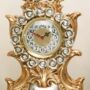 OROLOGIO-DA-TAVOLO-PARIGINA-CON-ROSE-IN-CERAMICA-FOGLIA-ORO-ARGENTO-18-CRISTALLI-152201752955