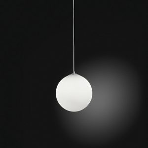 6344 SOSPENSIONE SFERA MEDIA CROMO LUCIDO E VETRO BIANCO 1 LUCE
