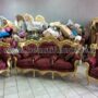 SALOTTO-COMPLETO-IN-LEGNO-FOGLIA-ORO-E-TESSUTO-ROSSO-CON-CRISTALLI-DIVANO-163311206236