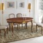 TAVOLO-DA-PRANZO-OVALE-ALLUNGABILE-CON-SEDIE-E-CAPOTAVOLA-IN-LEGNO-NOCE-E-ORO-163170560206