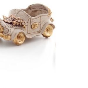 AUTO 4 RUOTE ROSE AVORIO ORO CERAMICA CRISTALLI MOBILI ARREDO CASA SOGG. SALOTTO