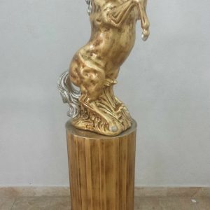 COLONNA E CAVALLO ANIMALI SOPRAMMOBILE CERAMICA ORO SWAROVSKI ARREDO CASA