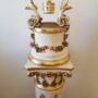 COLONNA-POZZO-IN-CERAMICA-FOGLIA-ORO-AVORIO-CRAQUET-CON-FIORI-E-CRISTALLI-152585616837