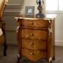 COMODINO-IN-LEGNO-NOCE-CON-DECORI-IN-FOGLIA-ORO-CAMERA-DA-LETTO-ARREDO-CASA-163335194247