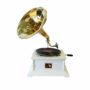 GRAMMOFONO-QUADRATO-IN-LEGNO-BIANCO-CON-TROMBA-IN-OTTONE-162715726557
