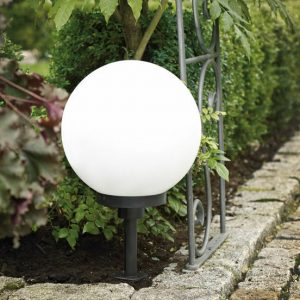LAMPADA DA TERRA DA ESTERNO SFERA CON PICCHETTO 1 LUCE LANTERNA GIARDINO
