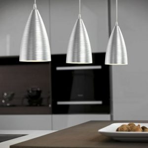 LAMPADARIO SOSPENSIONE 3 LUCI ALLUMINIO SPAZZOLATO CAMERA SALONE CUCINA