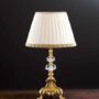 LUME-LAMPADA-IN-OTTONE-E-CRISTALLO-PARALUME-AVORIO-DECORO-ORO-1x40W-1-LUCE-162234398177