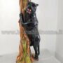 PANTERA-NERA-SU-ALBERO-IN-CERAMICA-COLORATA-152917279237