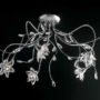 PLAFONIERA-A-6-LUCI-STRUTTURA-CROMO-CON-GOCCIA-E-FIORI-IN-CRISTALLO-153448923817
