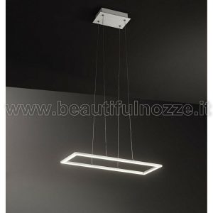 QUATTRO LAMPADARIO  SOSPENSIONE PICCOLA IN ALLUMINIO SATINATO BIANCO A LED