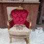 SALOTTO-COMPLETO-IN-LEGNO-FOGLIA-ORO-E-TESSUTO-ROSSO-AVORIO-CON-DECORI-FLOREALI-163231469767-2