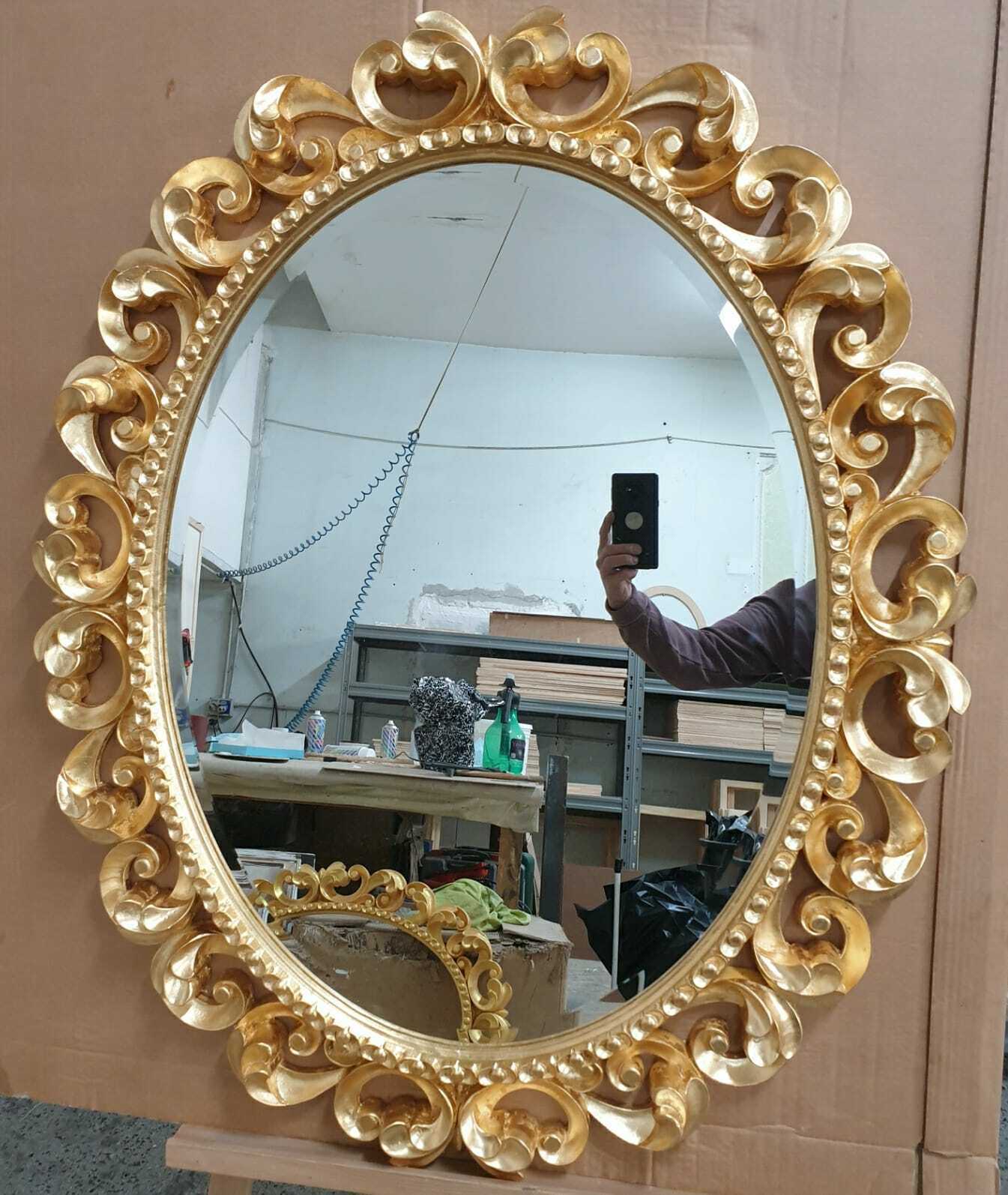 SPECCHIO-DA-PARETE-OVALE-CORNICE-IN-LEGNO-INTAGLIATO-DECORO-FOGLIA-ORO-103×83-cm-154175393427