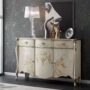 CREDENZA-CON-3-ANTE-E-3-CASSETTI-IN-LEGNO-AVORIO-E-FOGLIA-ARGENTO-MADIA-163179378888