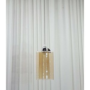LAMPADARIO A 1 LUCE CON VETRO AMBRA